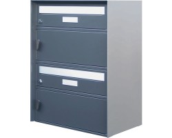 Briefkasten aus sendzimirverzinktem Stahl pulverbeschichtet in dunkelgrau-metallic IGP 71385